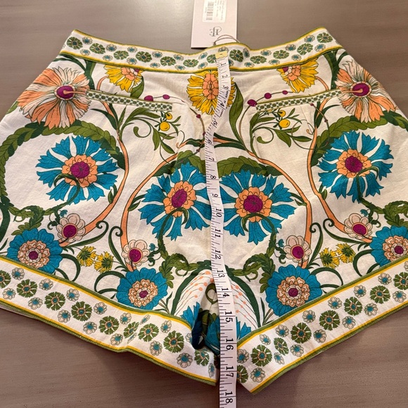 Elizabeth James High Waist Floral Shorts - Blue and Green - Picture 6 of 7